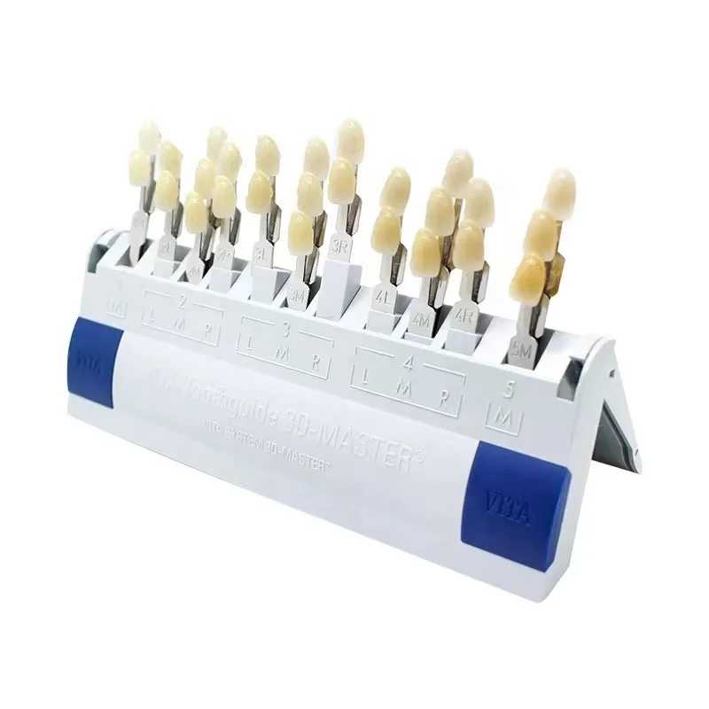 Красиво упакованный стоматологический колориметр для отбеливания зубов полимерных материалов