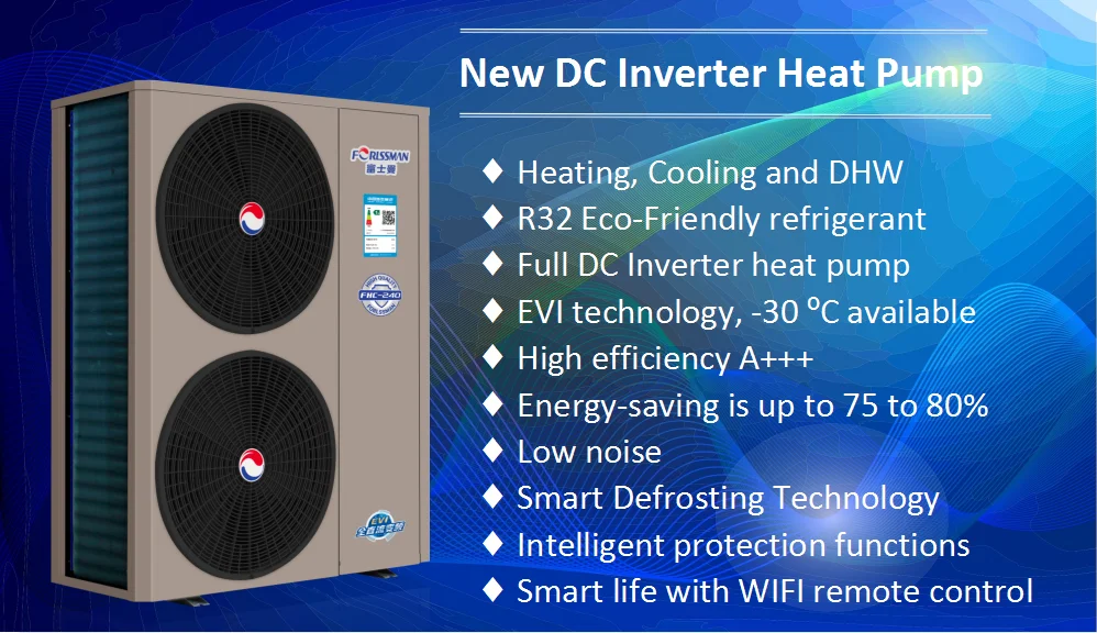 Customized Multi Function Warmpump A+++ High COP R32 Monoblock Invert Heat Pump Polad OEM Electric Air Source Heat Pump