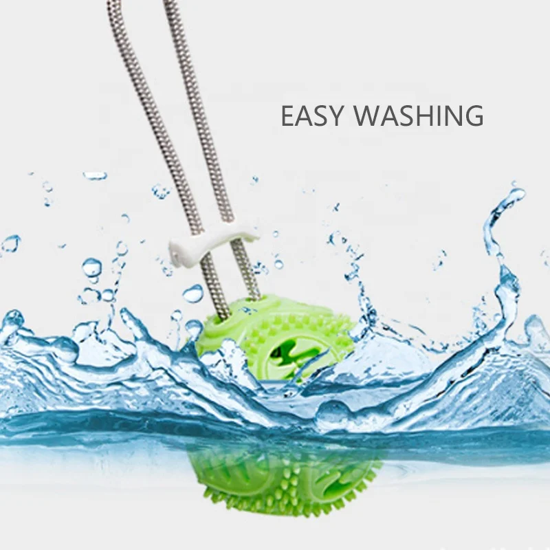 Wellfine Indestructible Rubber Treat Dispensing Ultra Ball Hiding Food Pet Rope Ball Sounding Dog Chew Toy