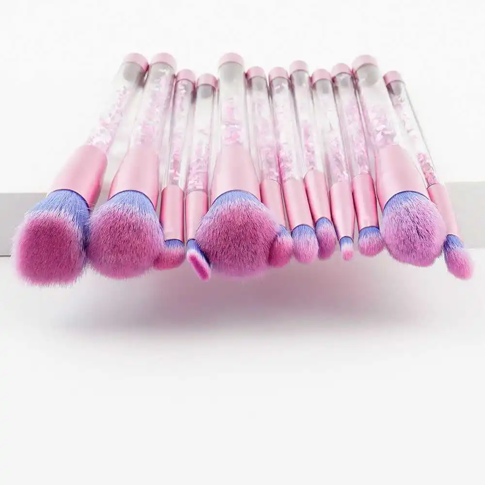 Wholesale Face Glitter  Cosmetic Make Up brush Tool set 12 Pcs Eye Shadow Private Label Makeup Brush Set