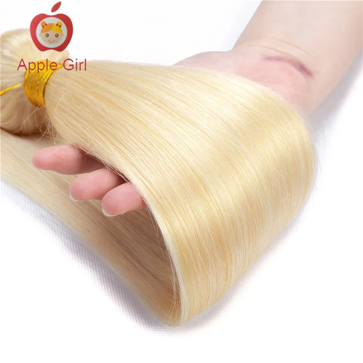 Honey Blonde Bundles With Closure Brazilian Remy Straight Human Hair Cuticle Aligned Hair 613 Bundles With Closure