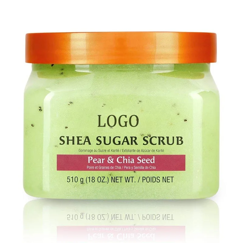 Private label sherbet Vegan natural bodyscrub vendor skin care exfoliating whitening organic Fruit shea sugar body scrub
