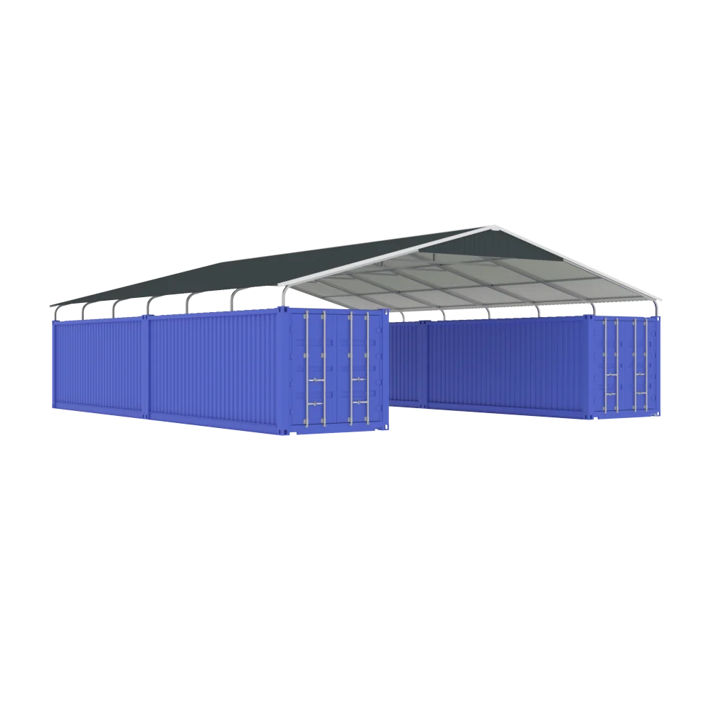 ESGC1938-H223 Steel pipe frame metal cover shipping container shed for outdoor use