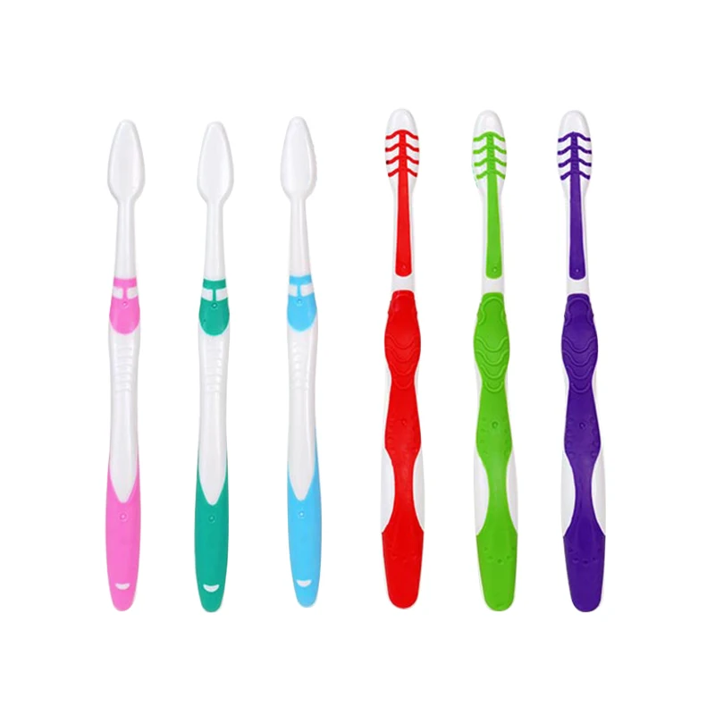 Cheap And High Quality Tooth Brush with Soft rubber double colour adult toothbrush