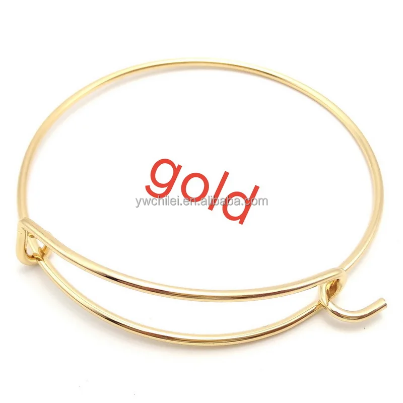 DIY Metal Adjustable Wire Blank  Fashion Expandable Bangle Bracelets