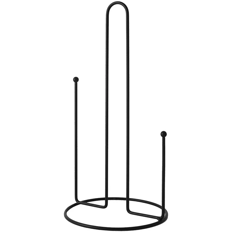 Bathroom Chrome Silver Metal Paper Towel Holder,Kitchen Countertop Round Iron Wire Paper Towel Holder Under Cabinet