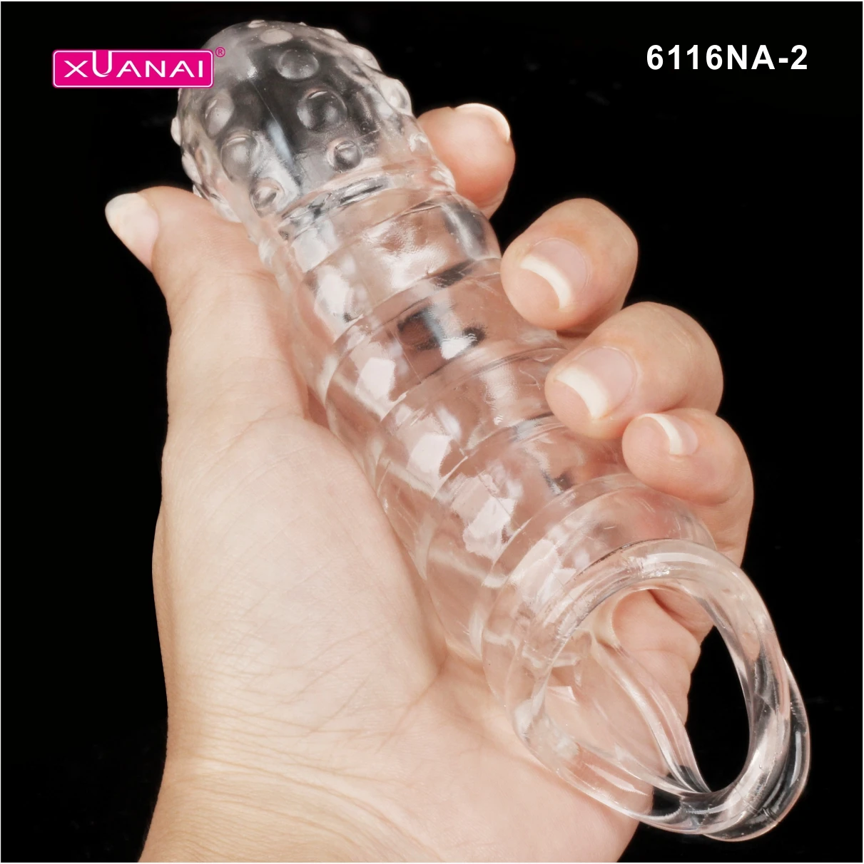 New transparent and stretchable spike crystal particles are fun to simulate a large male penis cover