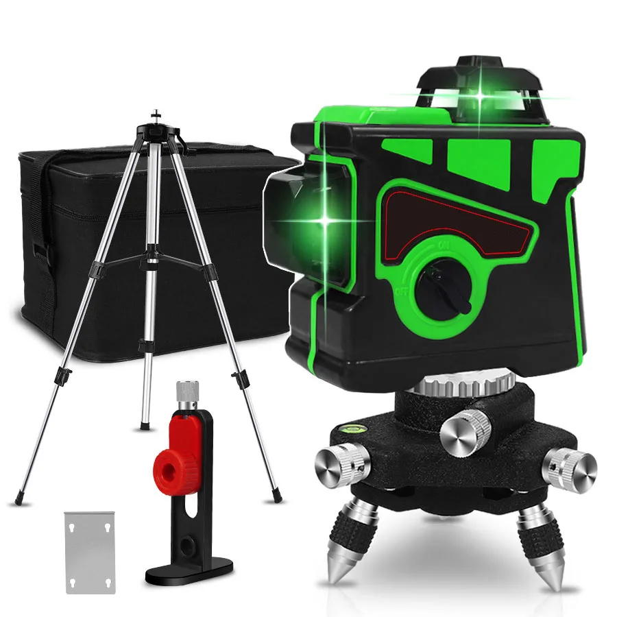 16 Lines 4D automatic level cross line Green laser tile leveling system 360 degree rotating laser levels