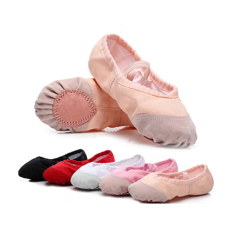 High Quality de lona con suela dividida para mujer Canvas Ballet Shoes Children Adult Soft Dance Shoes