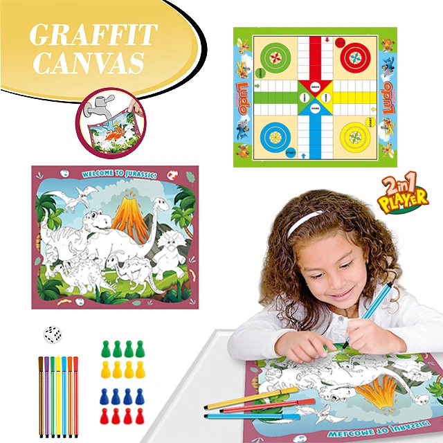 Educational DIY drawing toys chess games coloring drawing sets graffiti painting canvas for kids
