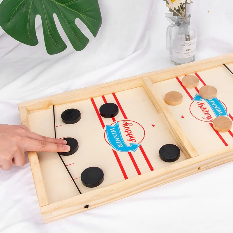 Classic parent child interactive board game battle wooden toy fun 2 in 1 bouncing chess gobang catapult touch chess game