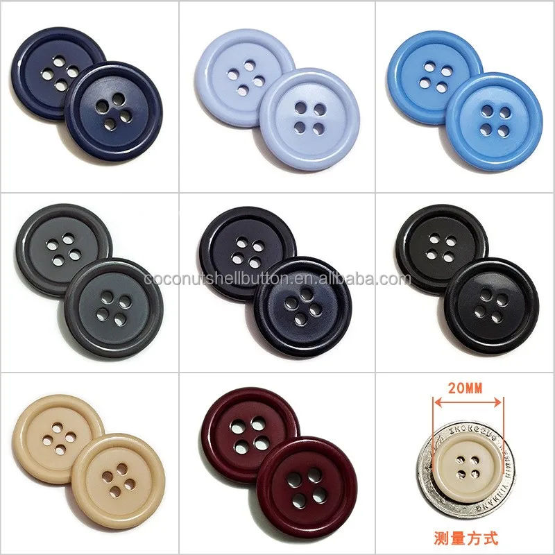 China buttons making machine 20mm 23mm plastic multi colors resin apparel clothing 4 hole buttons
