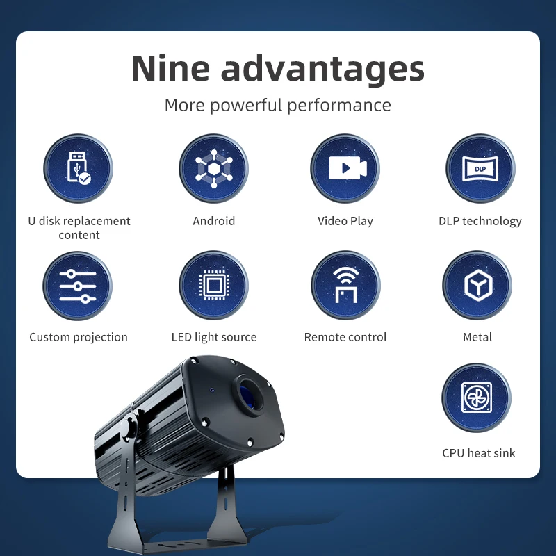 LED light 1080X720 dpi Full HD Video Projector Portable Advertisement Projection