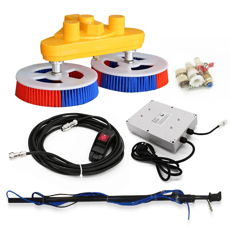 Spin scrubber cleaning brush Solar Panel Cleaning tool - Extendable Glass & Carbon Fiber Pole with Water Fed