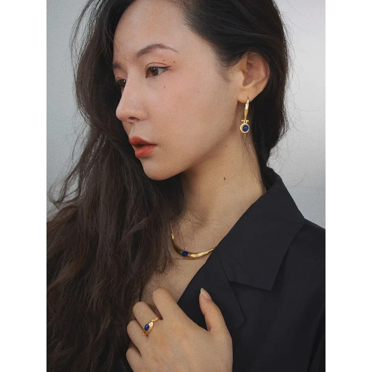 «Путешествие в пустыне» литературный смысл полный оригинальный дизайн египетском стиле lapis Lazuli серьги с нишевым дизайном