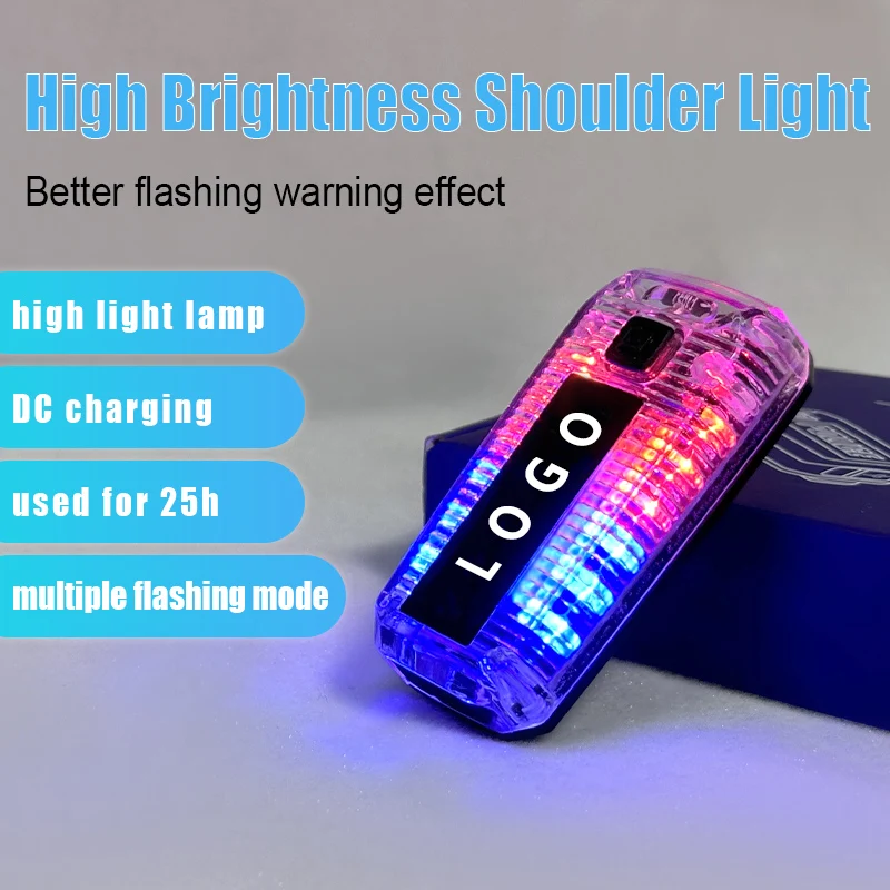 Custom blue led flashing lamp safety lighting emergency led red blue flashing shoulder warning light with flashlight