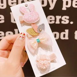 Baby Bangs Clip Girls Hairpin Headdress Pink Set Kids Hair Accessories