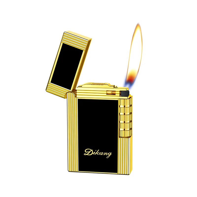 DK897 Vintage Soft Flame Metal Lighter  Refillable Butane Gas Flint Wheel Classic smoking Lighter
