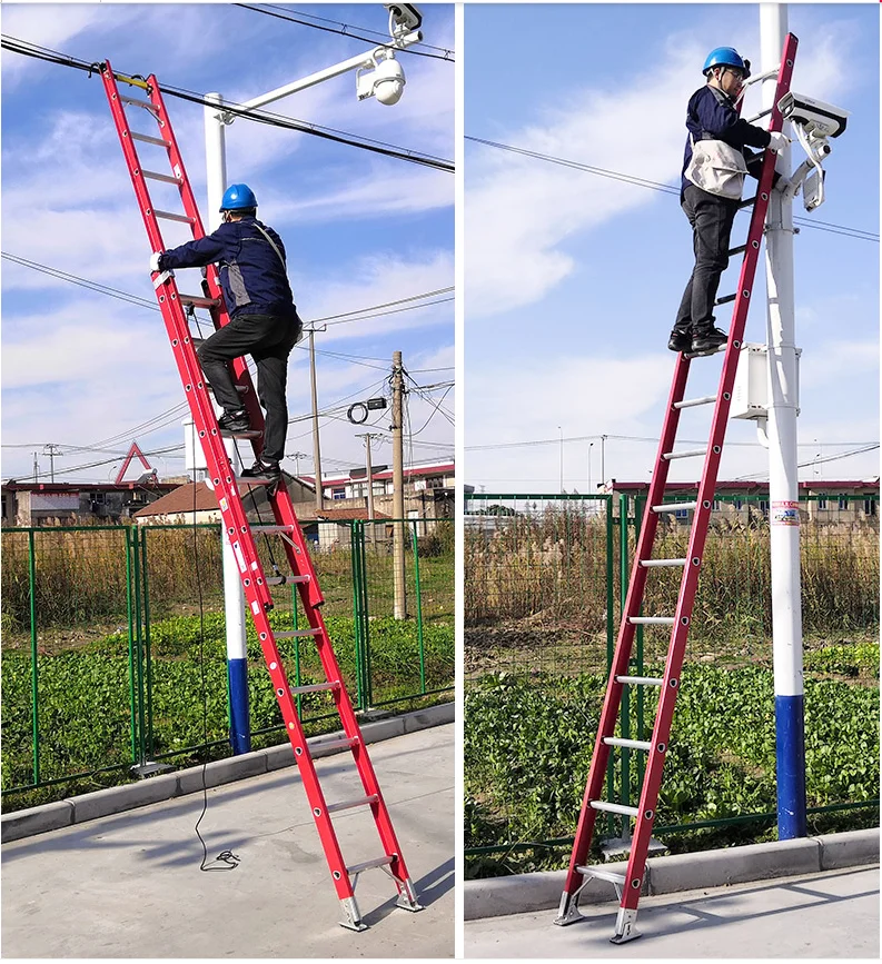D-rung Multipurpose insulating fiberglass Extension Combination Ladder