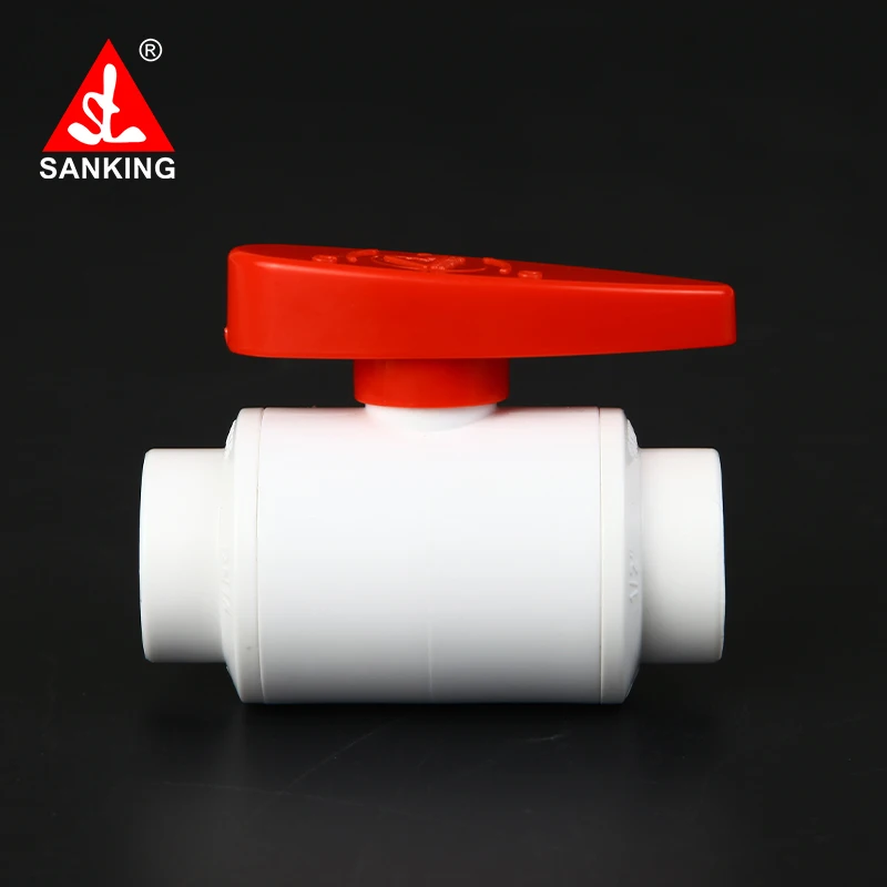 Пластиковый ПВХ шаровой клапан Sanking UPVC 20-50 мм компактный из пластика для ирригации и подачи