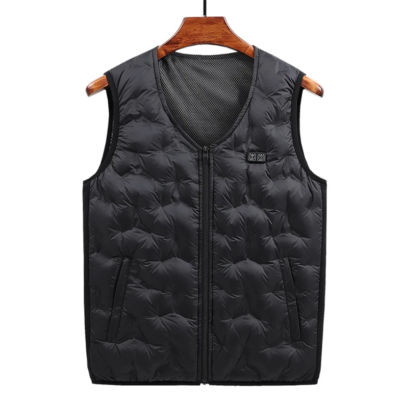 Жилет мужской с подогревом на утином пуху безрукавка Usb-подогревом пуховая куртка