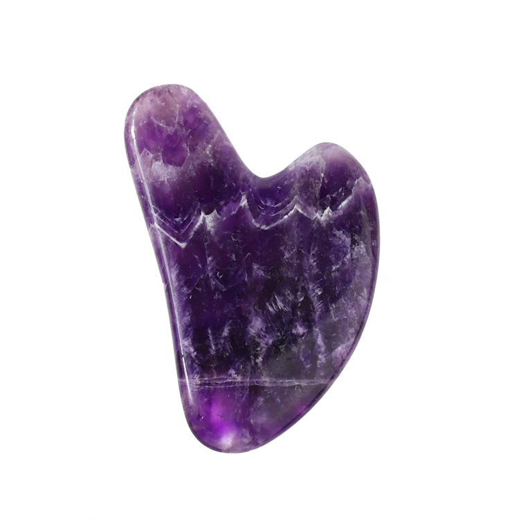 Facial agate scraping massage tool roller bian stone amethyst gua sha