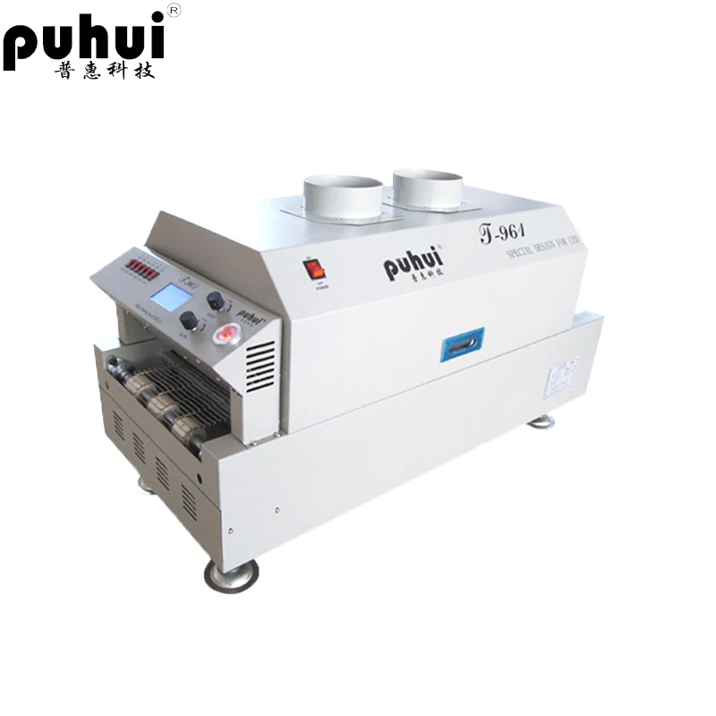 110v 220v Energy saving MINI SMT 6 heat zone Reflow Oven Puhui T-961 LED PCB Welding Machine