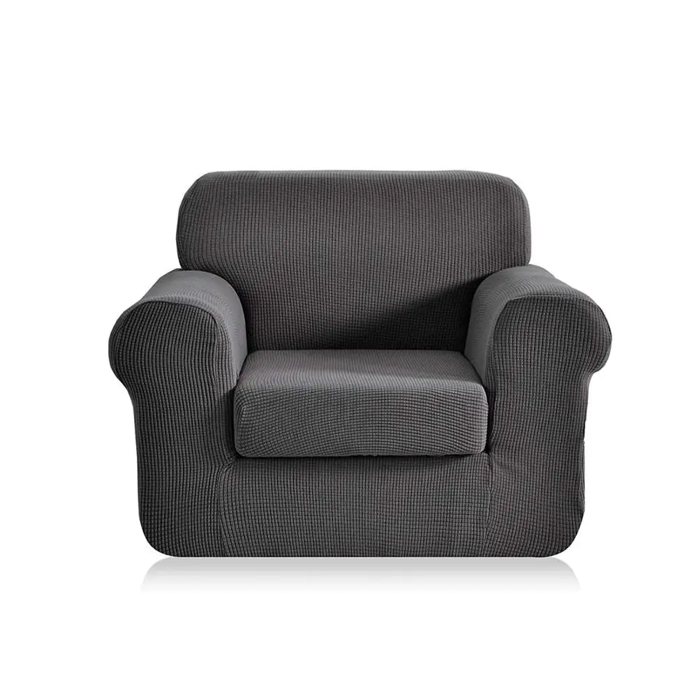Water Prevent 2 Piece Jacquard Stretch Armchair Slipcover Furniture Protector for Sofa Spandex 1 Seater Cushion Couch Sofa Cover