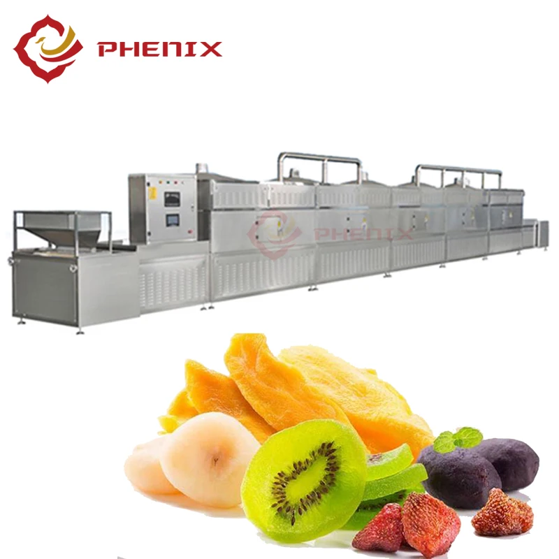 High energy Industrial food fruit continuous tunnel microwave dehydrator sterilizer dryer drying machine