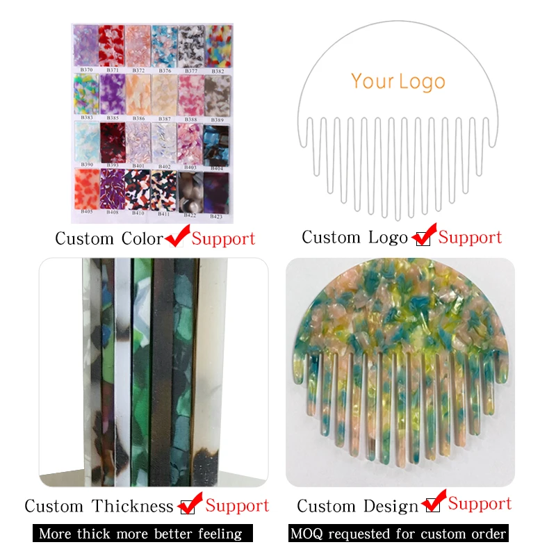 MiDairy Simpleness  Flower High Quality Cellulose Acetate Hair Accessories Combs custom comb combs for women