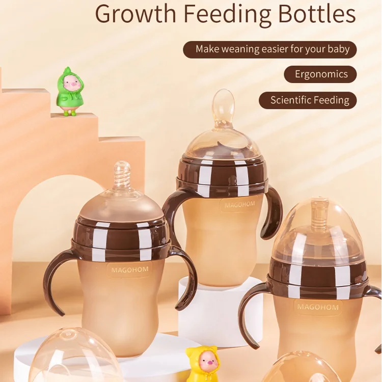 240ml anti colic feeder bottle baby drinking bottle baby milk silicone squeeze baby spoon bottle
