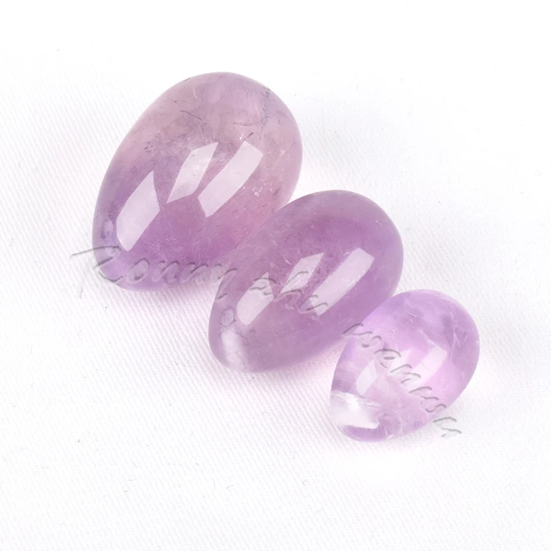 Gemstone Crystal Healing Stone Set Drilled light amethyst yoni egg For massage