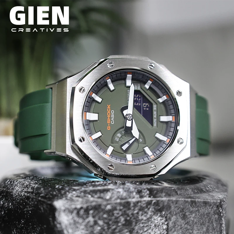 Gien creatives Luxury Rubber strap mod case for G-shock GA2100 2ND Gen linker modified watch accessories
