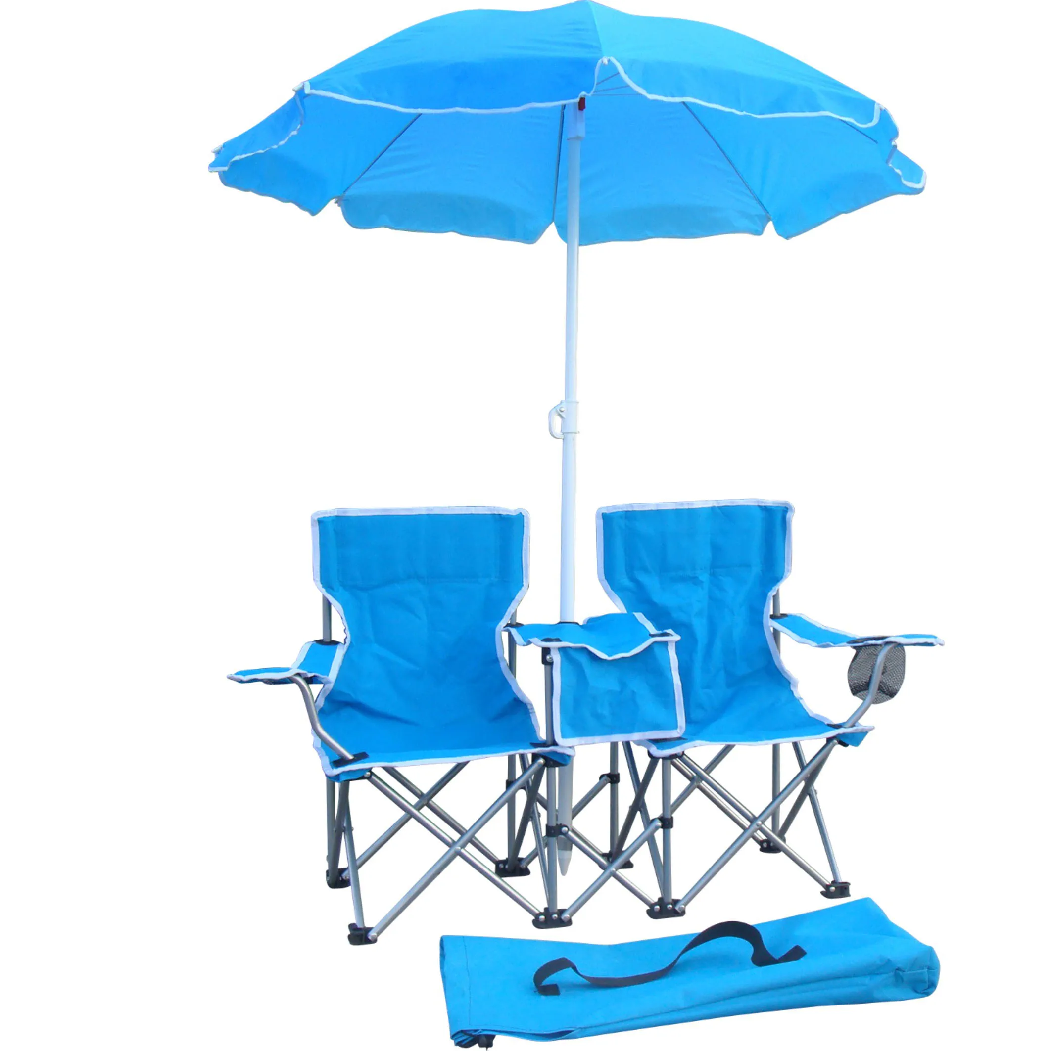 
Hot-selling portable folding beach Double Chair Table Camping Beach Chair Outdoor With Umbrella 