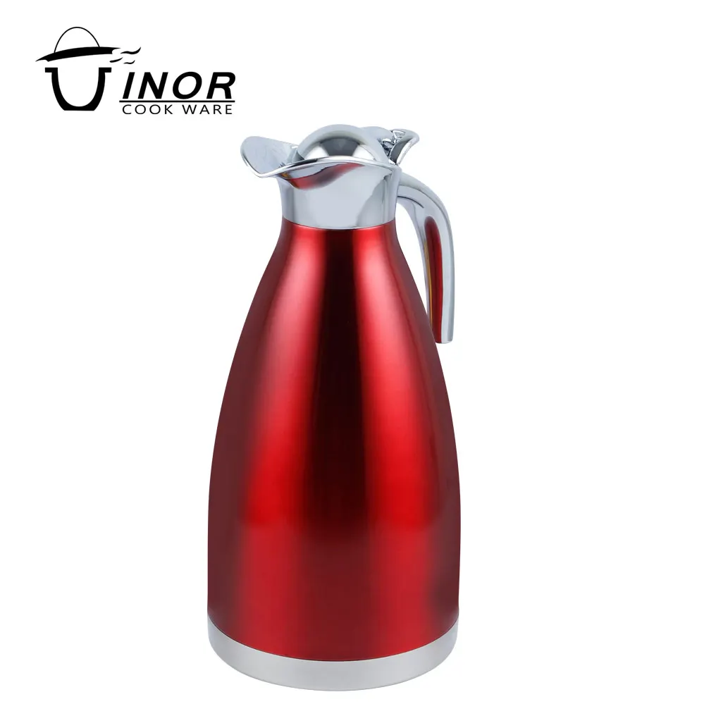 68 Oz/2L Stainless Steel Thermal Coffee Carafe with Press Button, Double Wall Vacuum Insulated Thermo Pot for Juice Milk Tea