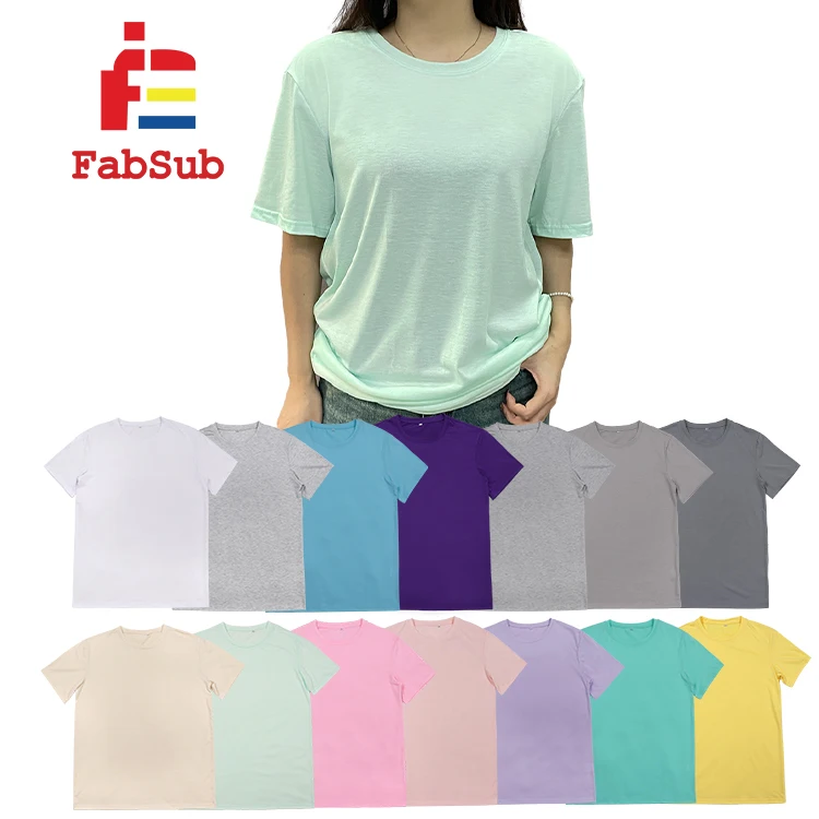 white t shirts for sublimation printing 100% polyester t shirts sublimation cotton feel sublimation print t-shirt