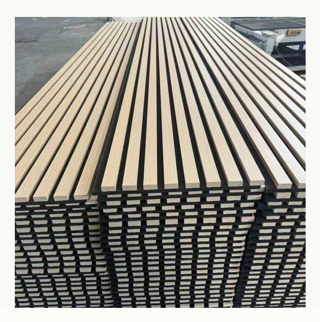 Sound Absorbing Wooden Slat MDF Wall Acoustic Panels WIth Wood Veneer Finish