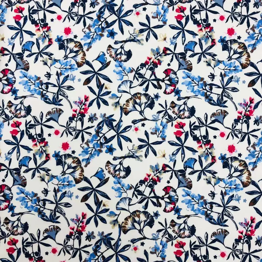 floral cotton spandex printed fabric