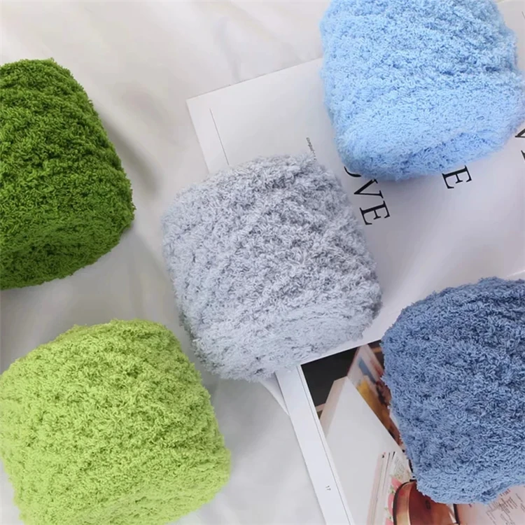 Competitive Price Polyester Yarn Coral Fleece Cotton Hair Thread For Knitting