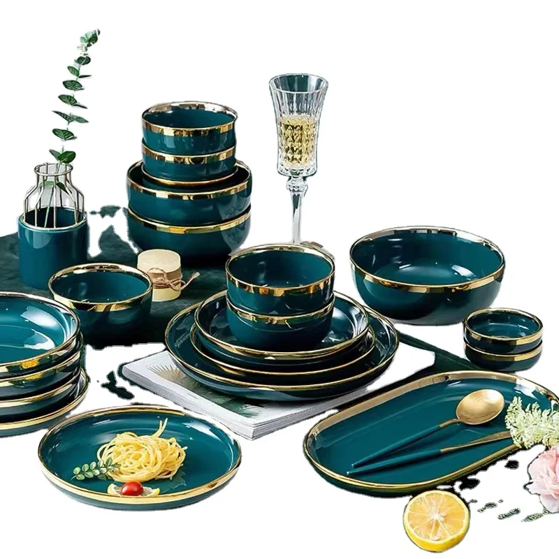 2022 Ceramic Tableware for Wedding Event Party Reception Luxury Porcelain Dinnerware Set