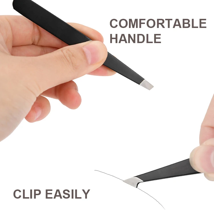 Pink Stainless Steel Professional Precision Multifunction Slanted Pointed 4 Piece Set Of High Quality Eyebrow Tweezers