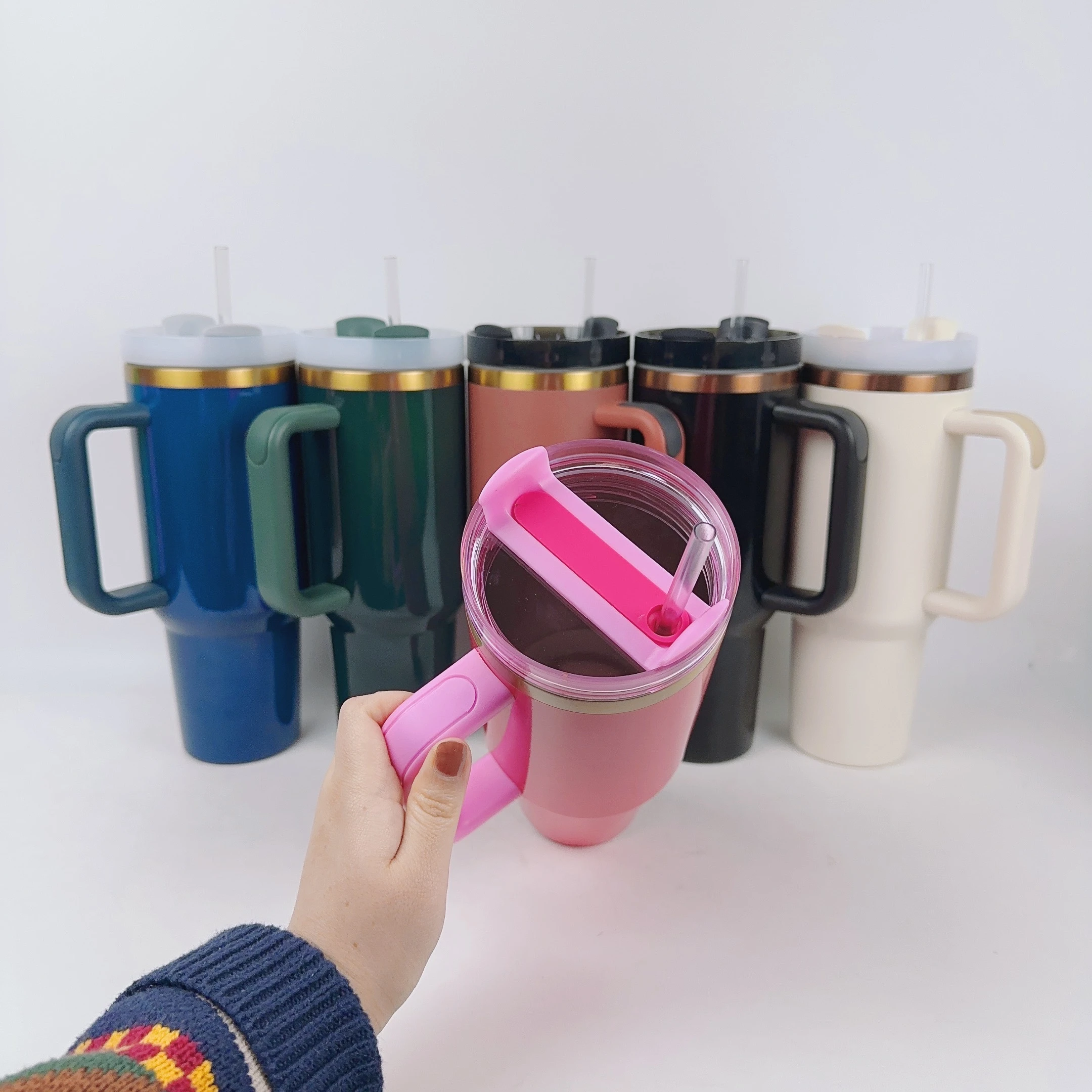 40oz 40 oz Powder Coated Rainbow Iridescent Plated Base Etch Effect Stainless Steel Tumbler Cup for Laser Engraving