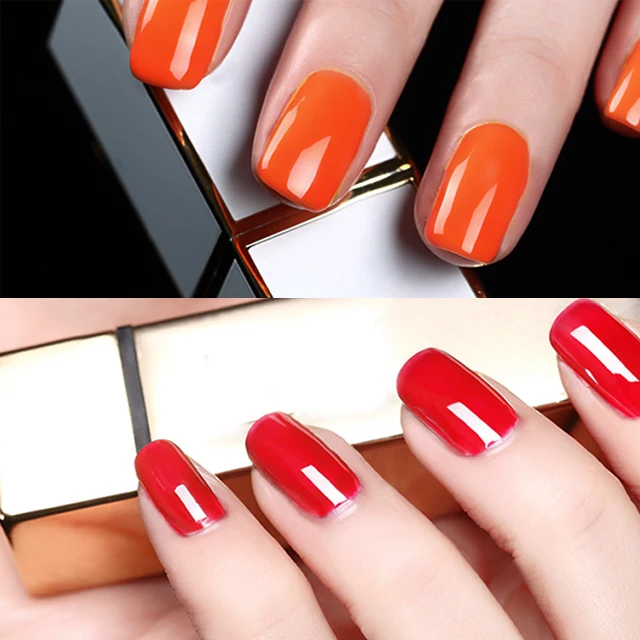 Glitter Red Gel Polish Nail Art Varnishes Gel Lacquer Coat Design UV Gel Varnish Soak Off LED Nails Manicure