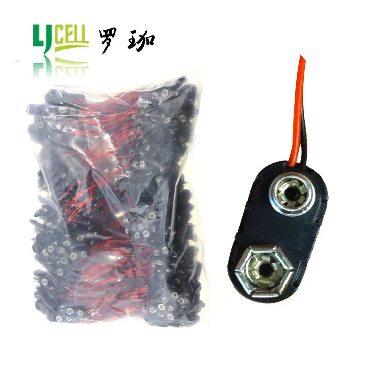 I-Type and T-Type Soft/Hard Plastic Battery Case Holder Battery Contact Seat with wire connector for 9V 6LR61/6F22 Battery