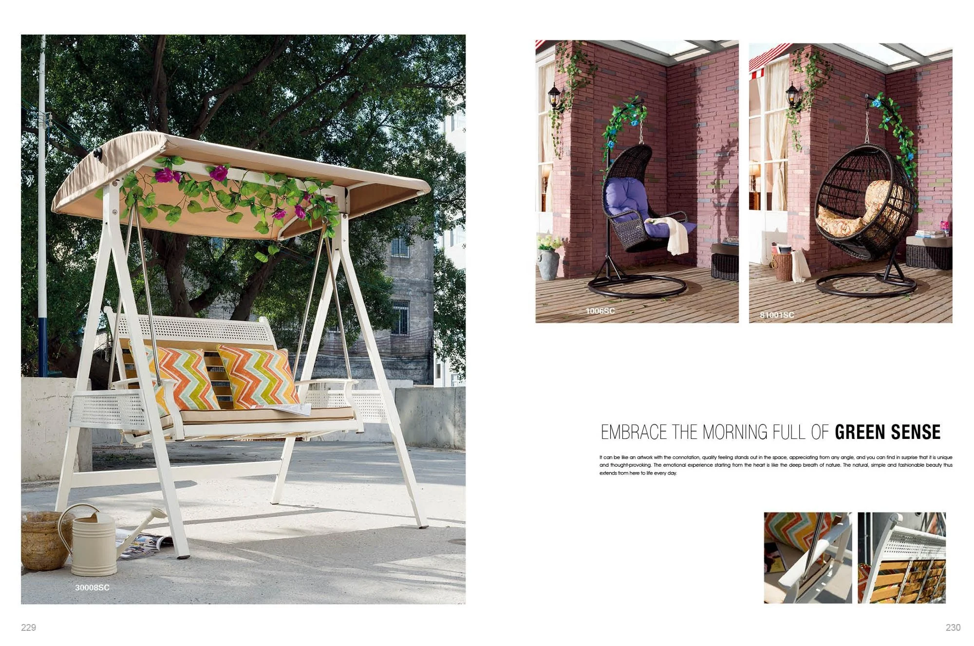 outdoor metal furniture double family swing chair