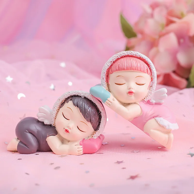 
 Оптовая продажа, высокое качество, аксессуары для украшения торта, ангел сна, каучуковый цветочный горшок, декоративные фигурки  