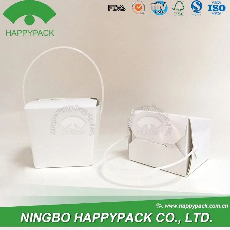 4oz 8oz 10oz 12oz 16oz custom printedcolour logo paper square food noodle boxes with handle
