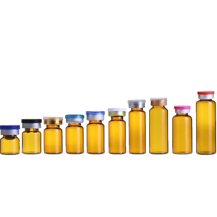 Pharmaceutical 2ml 5ml 7ml 8ml 10ml  Clear Amber Glass Tubular Vials Injection Sterile Test Tube Vial