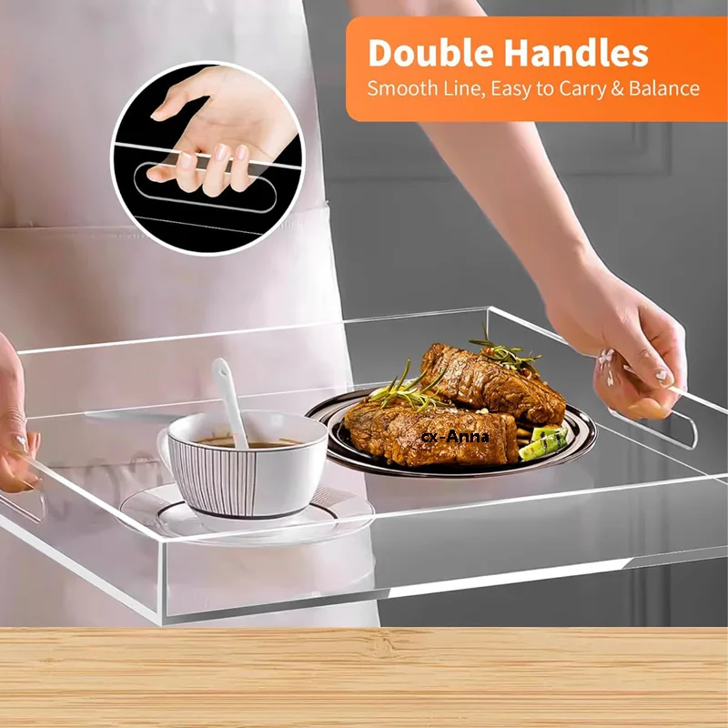 factory wholesale custom size square clear plexiglass acrylic tray