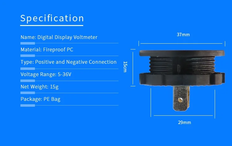High Quality 12V 24V DC Car LED Display Voltmeter digital Meter Gauge Waterproof Monitor Indicator for Motorcycle Car Marine